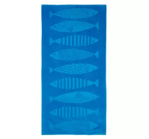 Рушник велюровий "Рибки" (синій) 90х180см 163345