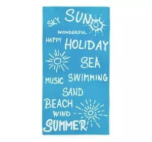 Рушник махровий "Sun sea summer" (синій) 70х140см 163329