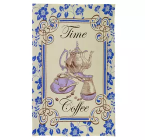 Рушник вафельний кухонний Home Line "Час для кави"  (синій) 45х60см 129461