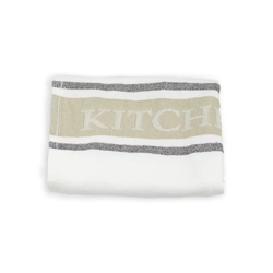Рушник махрово-тканий "Бежево-коричневі смуги" (білий) 50х70см 153827