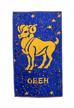 Рушник велюровий Home Line "Зодіак Овен" (синьо-жовтий), 50х90см 117281