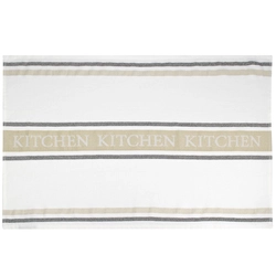 Рушник махрово-тканий "Бежево-коричневі смуги" (білий) 50х80см 153914