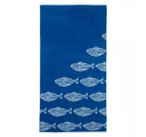 Рушник махровий "Зграя рибок" (синій) 70х140см 163322