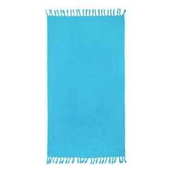 Рушник махровий пляжний "Зігзаг" (блакитний) 90х160см 163123