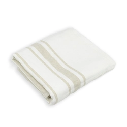 Рушник махрово-тканий "Бежеві смуги" (білий) 50х70см 153819