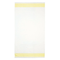 Рушник махровий "Зігзаг (жовтий)" (білий) 90х160см 163246