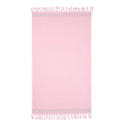 Рушник махрово-тканий "Смугастий" (рожевий) 90х160см 163286