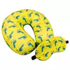 Подушка-рогалик дорожня і пов'язка для очей Home Line "Тукан" (жовто-зелений) 30х30см 158807