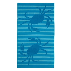 Рушник махрово-тканий пляжний "Краб" (синій) 90х160см 163189