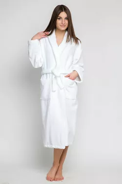 Халат махровий XL з шалевим коміром Home Line (білий) 128873 Халат махровий XL з шалевим коміром Home Line (білий) 128873