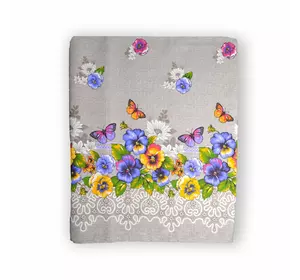 Скатертина рогожка "Фіалкові метелики" 150х150см 130207