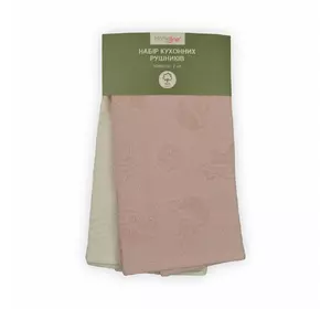 Набір рушників махрових кухонних 2 шт. Home Line (кремово-рожевий) 40х60см 118293 Набір рушників махрових кухонних 2 шт. Home Line (кремово-рожевий) 40х60см 118293