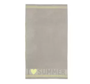 Рушник махровий пляжний "I love summer" (бежевий) 90х160см 163091 Рушник махровий пляжний "I love summer" (бежевий) 90х160см 163091