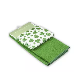 Набір серветок з мікрофібри 2 шт. Home Line "Клевер зелений" 40х60см  120303 Набір серветок з мікрофібри 2 шт. Home Line "Клевер зелений" 40х60см  120303