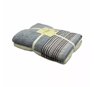 Набір махрових рушників 2 шт. Home Line "Тео" (кремово-блакитний), 68х128см 133815 Набір махрових рушників 2 шт. Home Line "Тео" (кремово-блакитний), 68х128см 133815