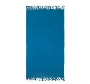 Рушник махрово-тканий пляжний "Plain" з бахромою (синій) 90х160см 163193 Рушник махрово-тканий пляжний "Plain" з бахромою (синій) 90х160см 163193