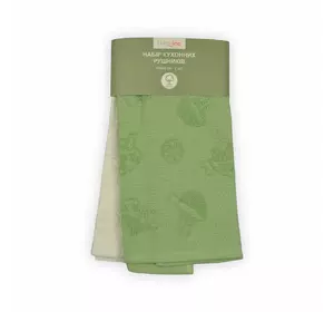 Набір рушників махрових кухонних 2 шт. Home Line (кремово-фісташковий) 40х60см 118294 Набір рушників махрових кухонних 2 шт. Home Line (кремово-фісташковий) 40х60см 118294