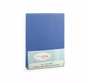 Простирадло махрове на резинці Home Line (синє) 140х200см 123204 Простирадло махрове на резинці Home Line (синє) 140х200см 123204