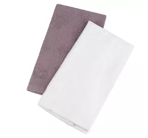Набір рушників махрових кухонних 2 шт. Home Line (кремово-фіолетовий) 40х60см 118295 Набір рушників махрових кухонних 2 шт. Home Line (кремово-фіолетовий) 40х60см 118295