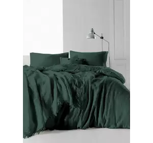 Сімейний комплект постільної білизни Limasso "Snowflake dark green" (зелений) 147921 Сімейний комплект постільної білизни Limasso "Snowflake dark green" (зелений) 147921