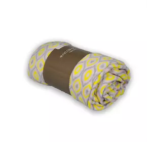 Плед флісовий Корал "Турецький візерунок" (бузково-жовто-сірий) 150х200см 151406 Плед флісовий Корал "Турецький візерунок" (бузково-жовто-сірий) 150х200см 151406