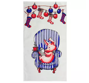 Рушник кухонний Home Line №044 "Наф-наф в кріслі" 35х61см 142544 Рушник кухонний Home Line №044 "Наф-наф в кріслі" 35х61см 142544