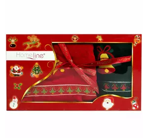 Набір махрових рушникiв Home Line "Крicмас" (в коробці), 50х70см, 70х125см 53420 Набір махрових рушникiв Home Line "Крicмас" (в коробці), 50х70см, 70х125см 53420