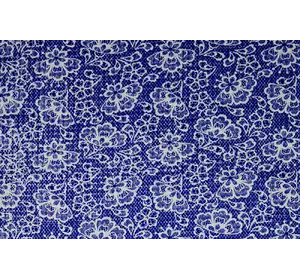 Вафельна набивна "Кружево" синій 150см (205г/м2) 154288