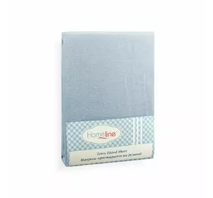 Простирадло махрове на резинці Home Line (блакитне) 160х200см 113828 Простирадло махрове на резинці Home Line (блакитне) 160х200см 113828