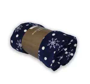 Плед флісовий Корал "Крижинки та кульки на синьому тлі" 150х200см 151400 Плед флісовий Корал "Крижинки та кульки на синьому тлі" 150х200см 151400