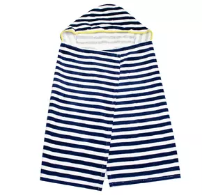 Пончо велюрове дитяче "Смужка синьо-біла" 90х55см 147159 Пончо велюрове дитяче "Смужка синьо-біла" 90х55см 147159