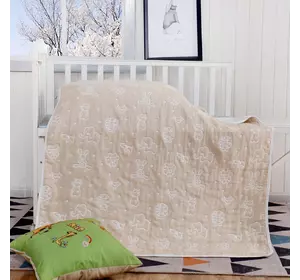Ковдра ткана Home Line 110х110см "Звірятка" (бежева) 137653 Ковдра ткана Home Line 110х110см "Звірятка" (бежева) 137653