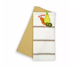 Набір рушників вафельних кухонних 2 шт. Home Line «Папайя» (бежевий) 45х70см 142342 Набір рушників вафельних кухонних 2 шт. Home Line «Папайя» (бежевий) 45х70см 142342