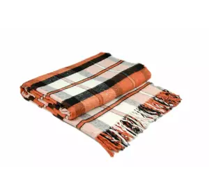 Плед Vladi "Лондон" (помаранчево-біло-чорний) 140х200см 109112 Плед Vladi "Лондон" (помаранчево-біло-чорний) 140х200см 109112