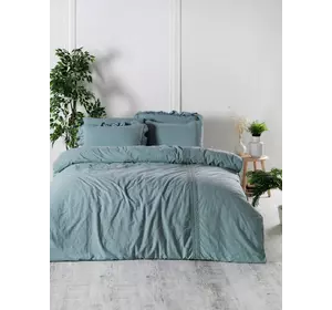Сімейний комплект постільної білизни Limasso "Tissue lace mineralblue" з мереживом (блакитний) 14791 Сімейний комплект постільної білизни Limasso "Tissue lace mineralblue" з мереживом (блакитний) 14791