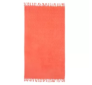 Рушник махрово-тканий пляжний "Ромби" (кораловий) 90х160см 163171 Рушник махрово-тканий пляжний "Ромби" (кораловий) 90х160см 163171
