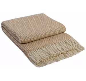 Плед Vladi "Рогожка" (біло-бежевий) 170х210см 104861 Плед Vladi "Рогожка" (біло-бежевий) 170х210см 104861