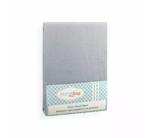 Простирадло махрове на резинці Home Line (темно-сіре) 180х200см 123217 Простирадло махрове на резинці Home Line (темно-сіре) 180х200см 123217
