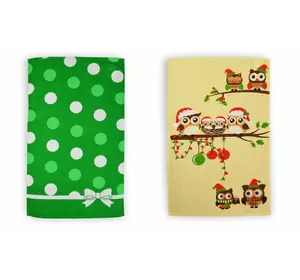 Набір рушників кухонних 2 шт. Home Line «Совенята» 35х61см 141432 Набір рушників кухонних 2 шт. Home Line «Совенята» 35х61см 141432