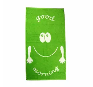 Рушник махровий Home Line "Smile good morning" (зелений), 50х90см 111661 Рушник махровий Home Line "Smile good morning" (зелений), 50х90см 111661