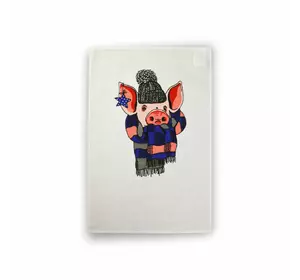 Рушник кухонний Home Line №043 "Порося синій шарф" 35х61см 141336 Рушник кухонний Home Line №043 "Порося синій шарф" 35х61см 141336