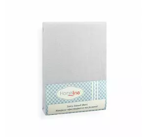 Простирадло махрове на резинці Home Line (світло-сіре) 180х200см 123215 Простирадло махрове на резинці Home Line (світло-сіре) 180х200см 123215