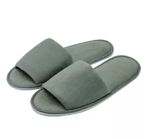 Тапки велюрові відкриті (сірі) 5мм 42р 147660 Тапки велюрові відкриті (сірі) 5мм 42р 147660