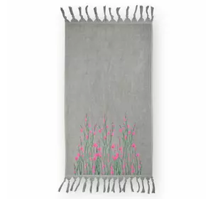 Рушник велюровий Home Line "Spring" (сірий), 50х85см 126240 Рушник велюровий Home Line "Spring" (сірий), 50х85см 126240