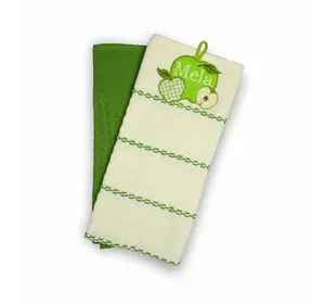 Набір рушників вафельних кухонних 2 шт. Home Line «Яблуко» (зелений) 45х70см 142336 Набір рушників вафельних кухонних 2 шт. Home Line «Яблуко» (зелений) 45х70см 142336